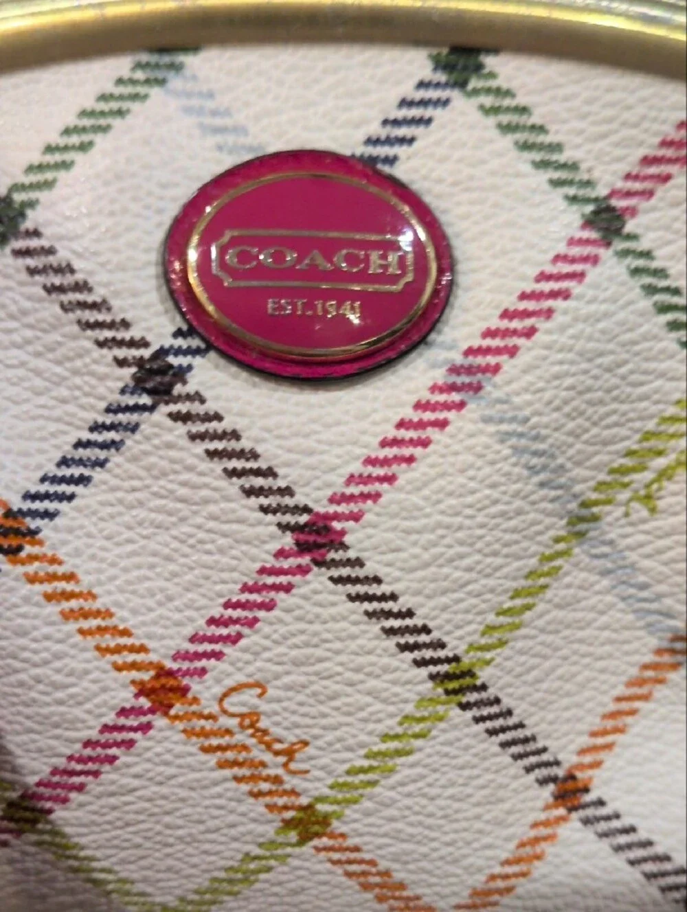 Coach Poppy Tattersall Kiss-Lock Coin Pouch